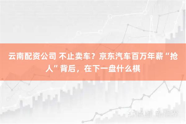 云南配资公司 不止卖车？京东汽车百万年薪“抢人”背后，在下一盘什么棋